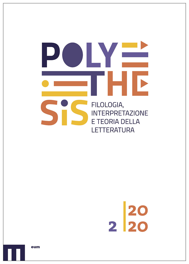 					Visualizza N. 2 (2020): POLYTHESIS Filologia, Interpretazione e Teoria della Letteratura
				
